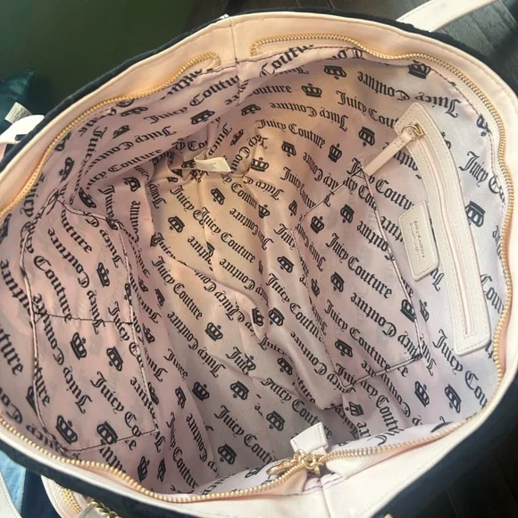 Juicy Couture Black Quilted Bag with Pink Trim - Picture 2 of 3